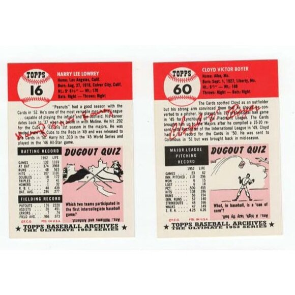 Vintage Topps Archives St. Louis Cardinals Baseball Card Bundle - Picture 4 of 6